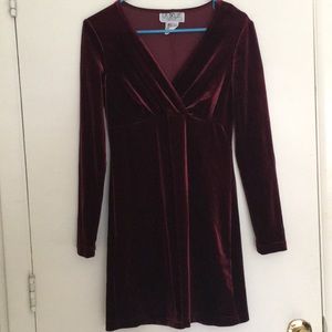 Maroon velvet dress